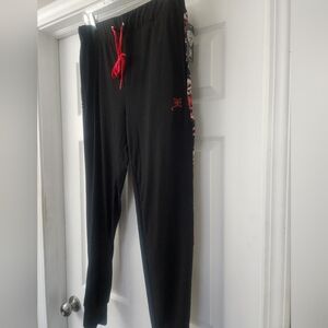 Ed Hardy Black Joggers with Red Details